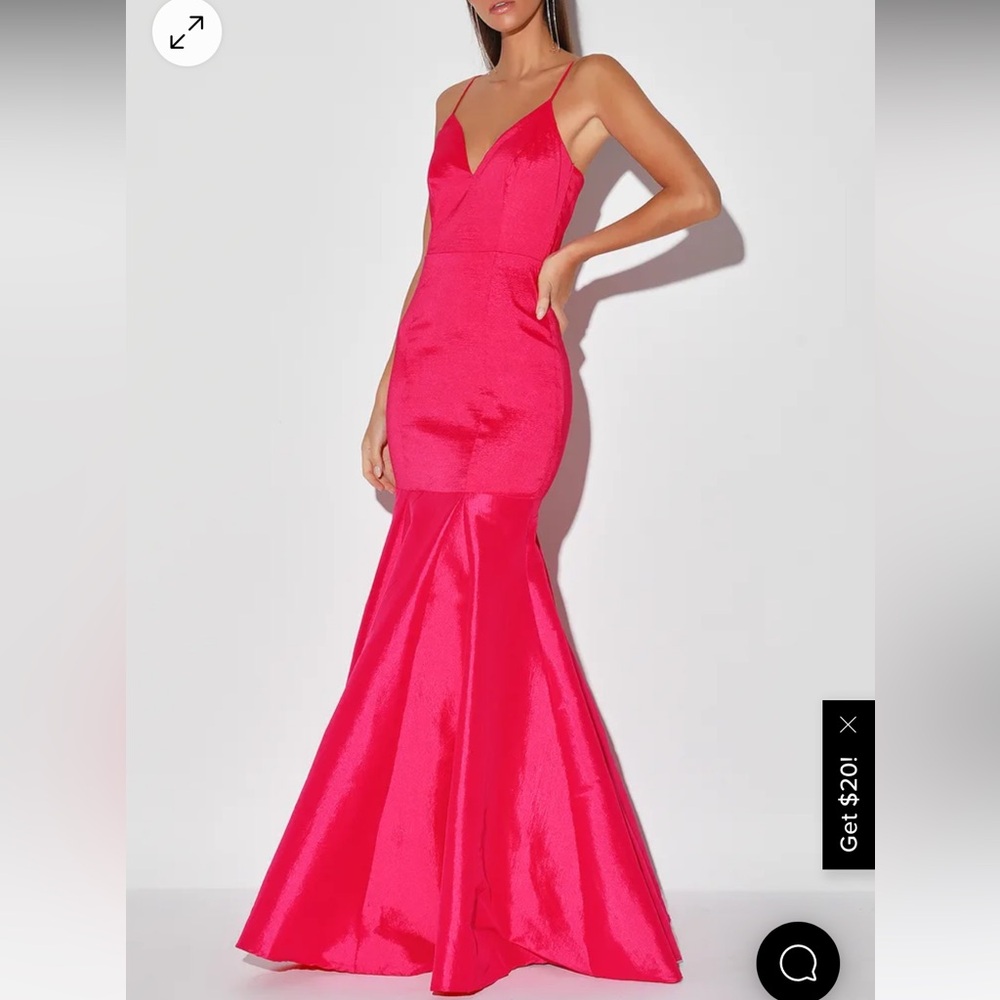 Party has arrived bright pink mermaid maxi dress